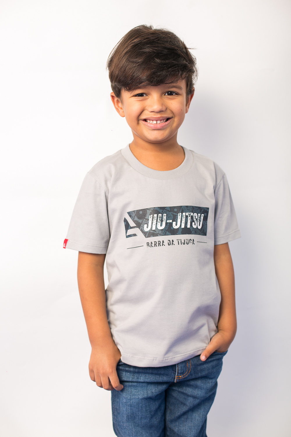 Camiseta Barra da Tijuca Infantil - Cinza Claro