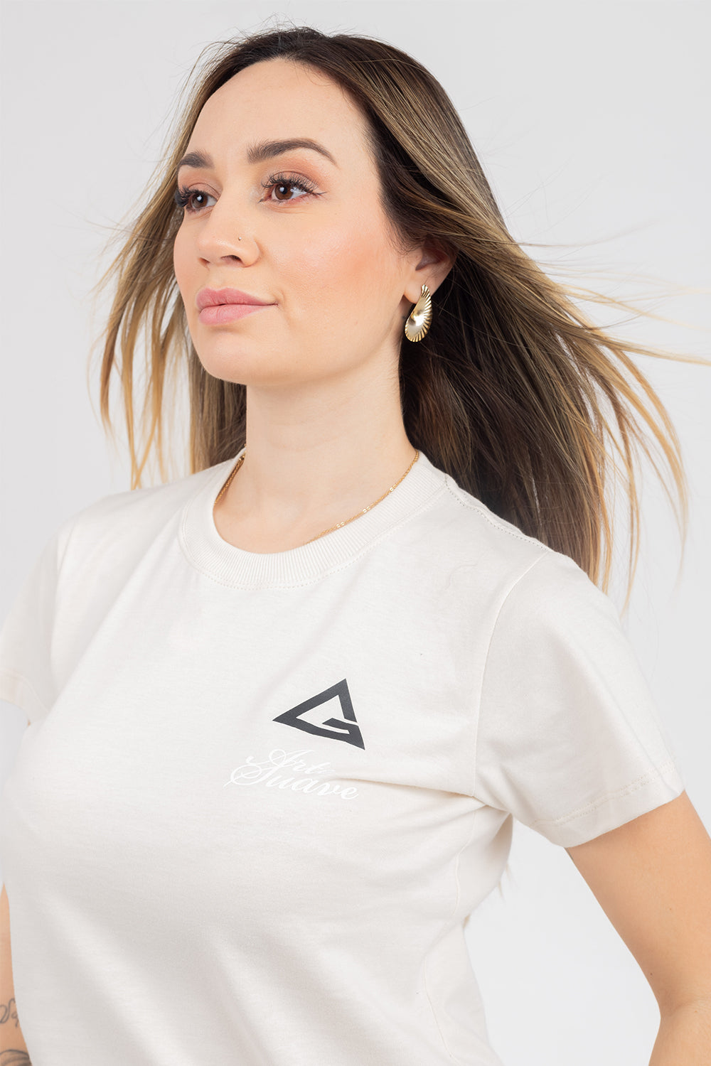 Camiseta Arte Suave V3 Feminina - Bege